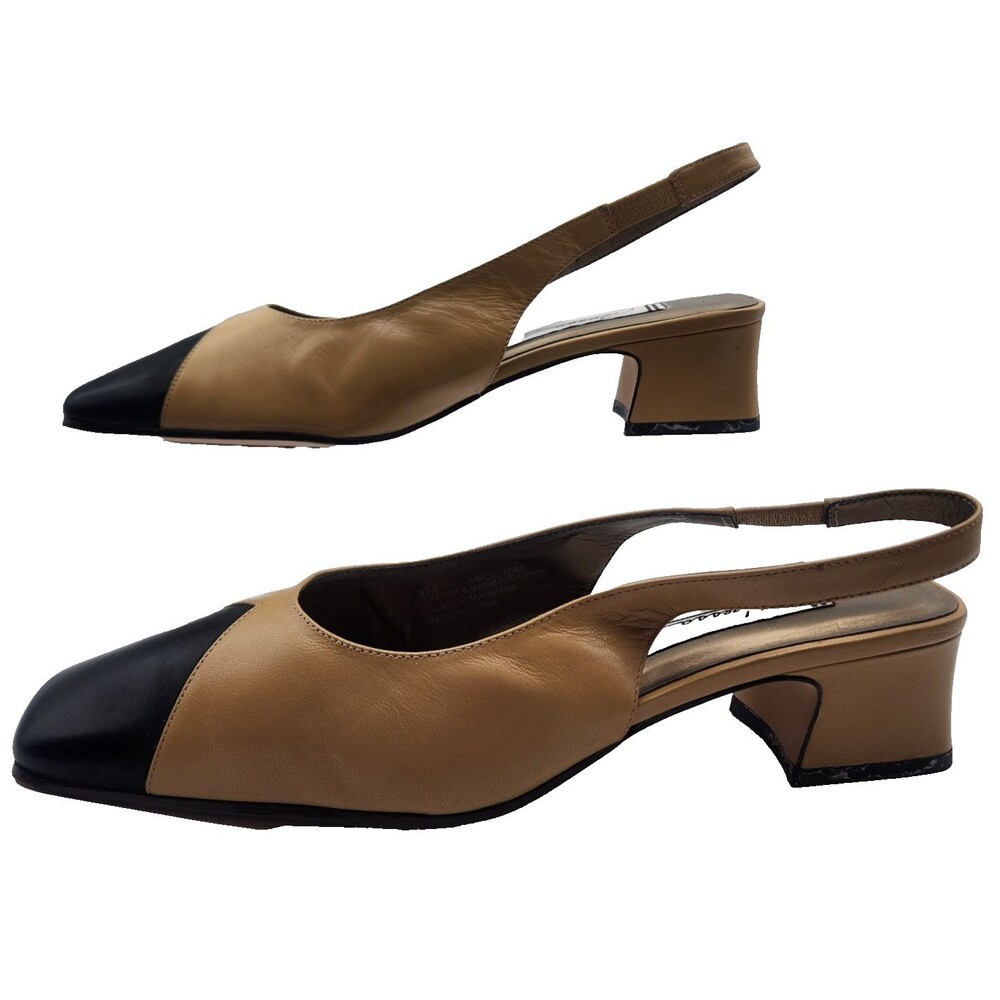 Caressa Leather Shoes Women Slip on Brown Two Tone Size 9 M